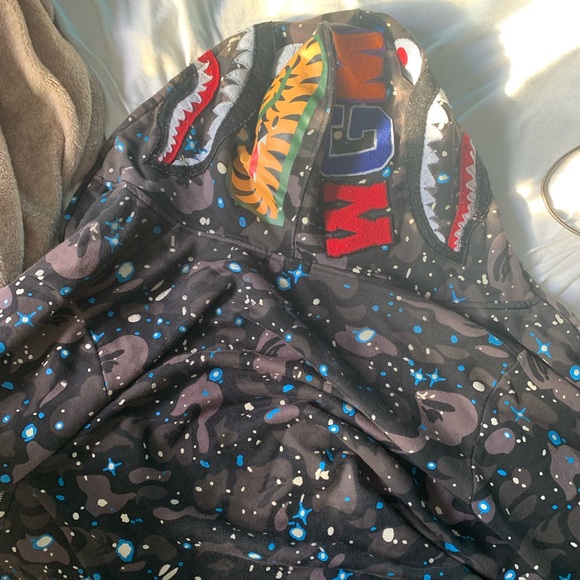 Space bape shark zip up hoodie